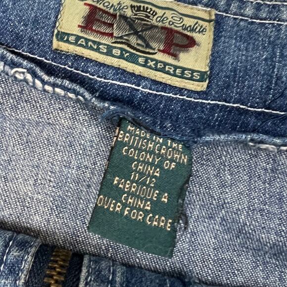 Vintage 90s EXP Jeans By Express Front Zip Up Denim Jean Skirt - Picture 5 of 5